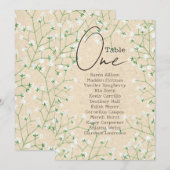 ベイビーズブレス フラワー ラスティック ウェディング シーティング チャート 招待状 (正面/裏面)