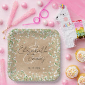 ベイビーズブレス フラワー ラスティック ボヘミアンファームハウス ウェディング ペーパープレート (パーティー)