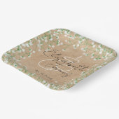 ベイビーズブレス フラワー ラスティック ボヘミアンファームハウス ウェディング ペーパープレート (傾斜あり)