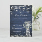 ベイビーズブレス メイソンジャー  あなたは私のブライズメイドになってくれますか 招待状 (スタンド正面)