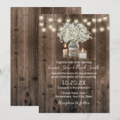 ベイビーズブレス メイソンジャー＆キャンドル ラスティック ウェディング 招待状 (正面/裏面)