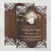 ベイビーズブレス メイソンジャー バーンワッド ベビーシャワー 招待状 (正面/裏面)