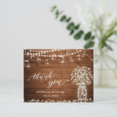 ベイビーズブレス メイソンジャー ライト ラスティック サンクス ポストカード (スタンド正面)