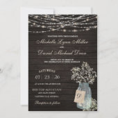 ベイビーズブレス メイソンジャー ラスティック ウェディング インビテーション (正面)