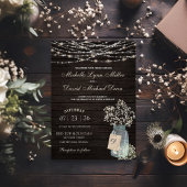 ベイビーズブレス メイソンジャー ラスティック ウェディング インビテーション