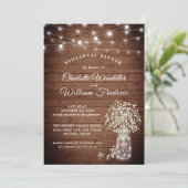 ベイビーズブレス メイソンジャー ラスティック リハーサルディナー 招待状 (スタンド正面)