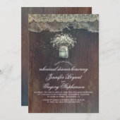 ベイビーズブレス メイソンジャー ラスティック リハーサル ディナー 招待状 (正面/裏面)