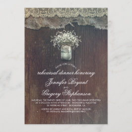 ベイビーズブレス メイソンジャー ラスティック リハーサル ディナー 招待状