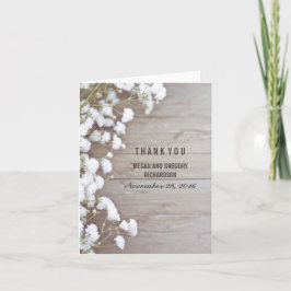 ベイビーズブレス ラスティック ウェディング サンクスカード サンキューカード