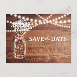 ベイビーズブレス ラスティック メイソンジャー Save the Date 案内ポストカード