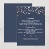 ベイビーズブレス ローズゴールド ネイビー ウェディングの詳細 エンクロージャーカード (正面/裏面)