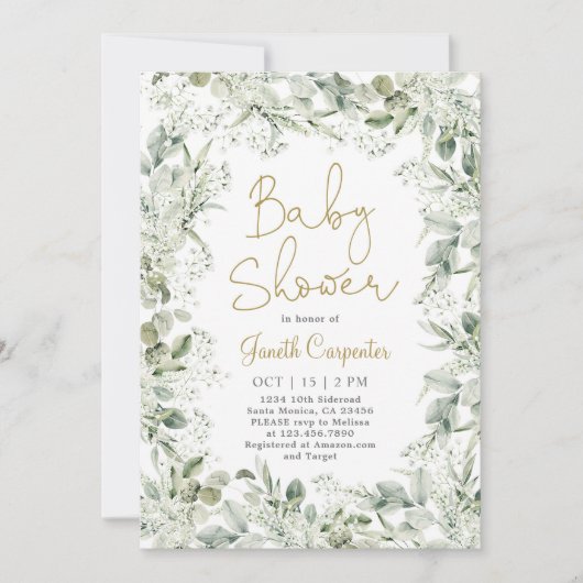 ベイビーズ ブレス ベビーシャワー 招待状 (正面)