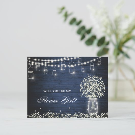 ベイビーズ ブレス ラスティック フラワーガールになってくれる? ポストカード (スタンド正面)