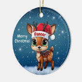 🦌🎄ベイビーディア、子鹿、雌鹿、トナカイ　メリークリスマス セラミックオーナメント (左)