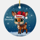 🦌🎄ベイビーディア、子鹿、雌鹿、トナカイ　メリークリスマス セラミックオーナメント (裏面)