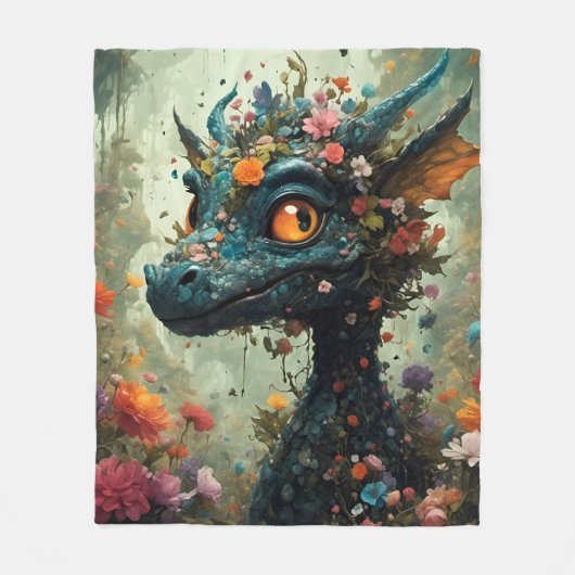 ベイビードラゴンの幻想 フリースブランケット (正面)