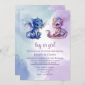 ベイビードラゴンの性別発表パーティー 招待状 (正面/裏面)