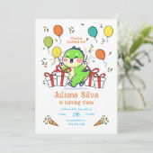 ベイビードラゴン誕生日招待状テンプレート 招待状 (スタンド正面)
