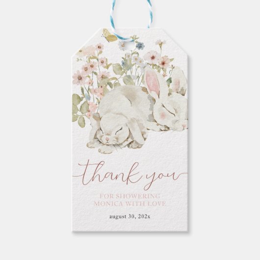 ベイビーバニー イッツ ア ガール ワイルドフラワー ギフトタグ (正面)