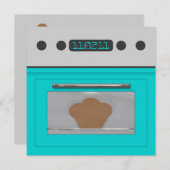 ベイビーバン レシピ ご招待（アクア） 招待状 (正面/裏面)