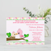 ベイビーバード ネスト ベイビーシャワーの招待状 女の子 ママシー 招待状 (スタンド正面)