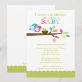 ベイビーバード ネスト ベイビーシャワー インビテーション (正面/裏面)