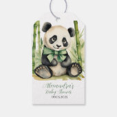 ベイビーパンダベイビーシャワーの感謝をベアリーマッチ ギフトタグ (裏面)