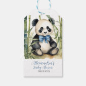 ベイビーパンダ男子ベイビーシャワーのお礼ベアリーマッチ ギフトタグ (裏面)