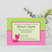 ベイビーピンクのディアリー on ピンク & ライム 招待状 (スタンド正面)