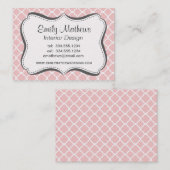 ベイビーピンクの四葉の紋様 名刺 (正面/裏面)