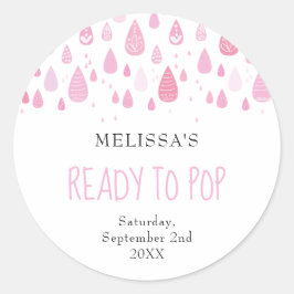 ベイビーピンクの雨滴 Ready to Pop ラウンドシール