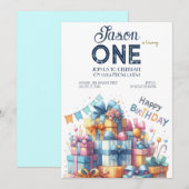 ベイビーファン ファーストバースデー 招待状 (正面/裏面)