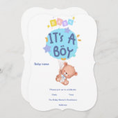 ベイビーファースト誕生日招待状 (正面/裏面)