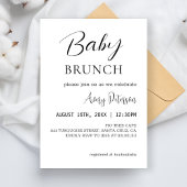 ベイビーブランチ 現代のベビーシャワー 性別発表パーティー 招待状