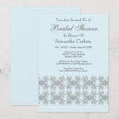 ベイビーブルーのブライダルシャワー 招待状 (正面/裏面)