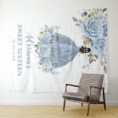 ベイビーブルーの花のスイート16 シックスティーン バースデー キンセ タペストリー (インサイチュ(横))