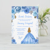 ベイビーブルーブロンドヘアプリンセス スイートシックスティーン 招待状 (スタンド正面)