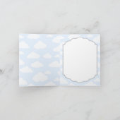 ベイビーブルーホットエアバルーンシルバーグリッターありがとう サンキューカード (内部)