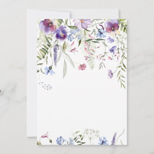 ベイビーブルーム ワイルドフラワーズ ボタニカル ラスティック 招待状 (裏面)