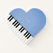 ベイビーブルー グランドピアノ ミュージック キーボード カスタム ノートブック (裏面)