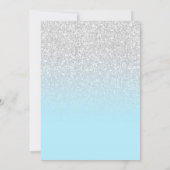 ベイビーブルー&シルバーグリッタースイート16フォト招待状 招待状 (裏面)