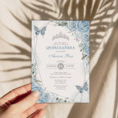 ベイビーブルー シルバー ケンシント  バタフライ ジオメトリック 招待状