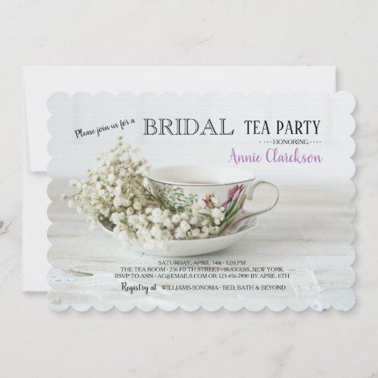 ベイビーブレス & ティーカップの招待状 招待状 (正面)