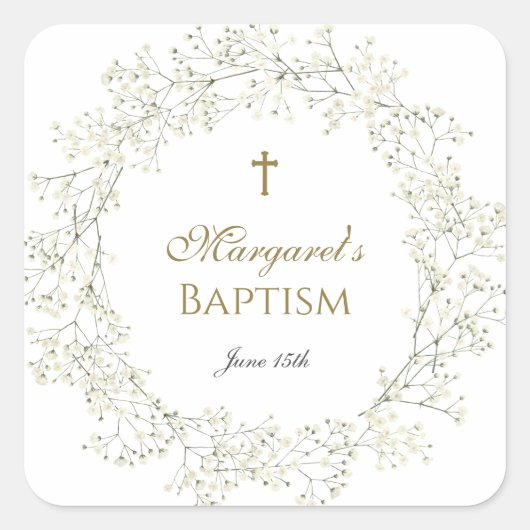 ベイビーブレス Baptism Communion スクエアシール (正面)