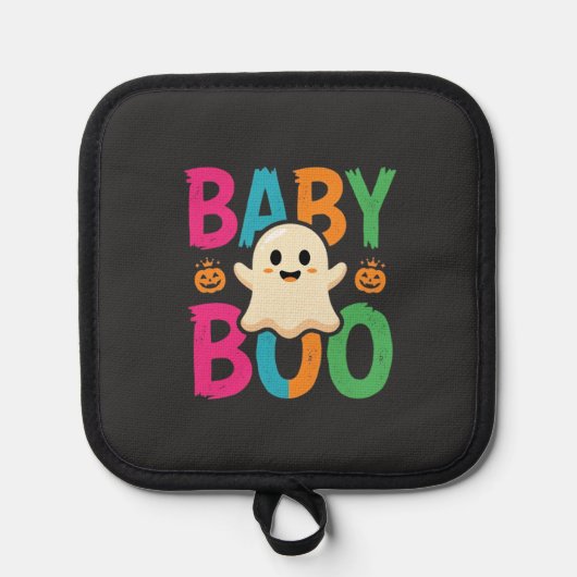 ベイビーブーハロウィンゴーストデザイン_1 鍋敷き (正面)