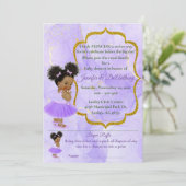 ベイビープリンセス ラベンダー マーブル ベビーシャワー 招待状 (スタンド正面)