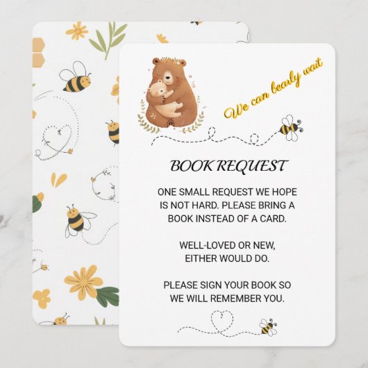 ベイビーベア　ウィーキャンベアリーウェイト　ブックリクエスト 招待状 (正面/裏面)