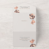 ベイビーベア、ブラウンバルーン、ファーストバースデー オールインワン招待状 (外側)