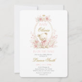 ベイビーベア ベイビーシャワー ガール 招待状 (正面)