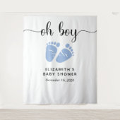 ベイビーボーイシャワー ウェルカムサイン フォトブース背景 タペストリー (正面)